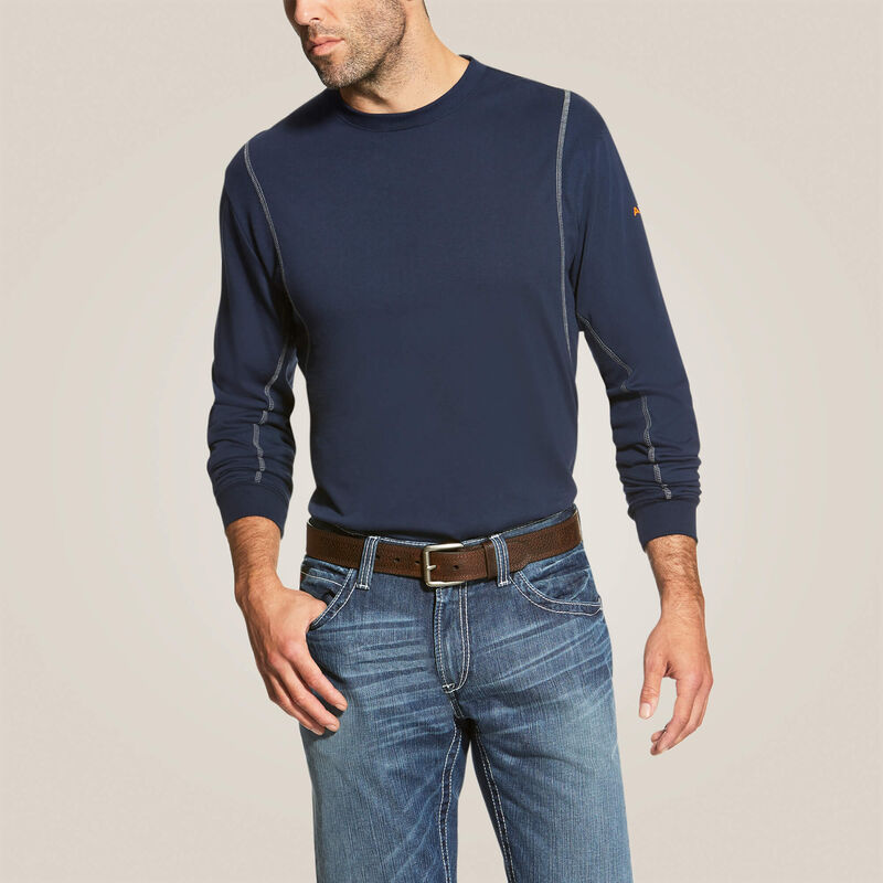 FR AC Crew LS T-shirt - Navy