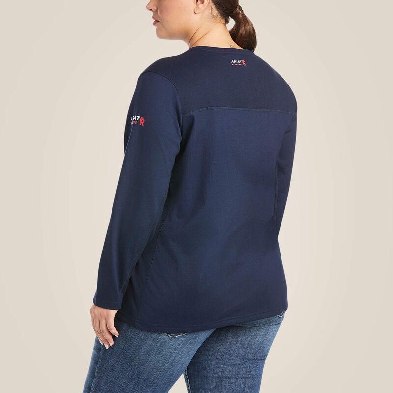 Women's FR AC Crew LS Top - Navy