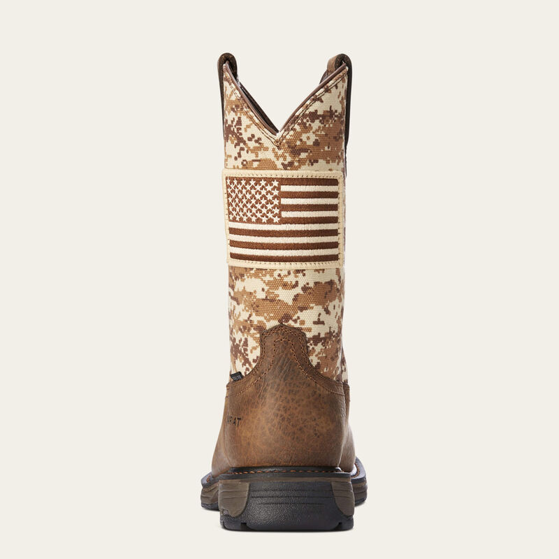 WorkHog Patriot Wide Square Steel Toe - Earth/Sand Camo
