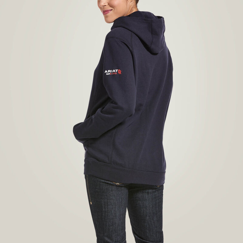 Wmns FR Rev Pull Over Hoodie Navy - Large