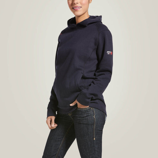 Wmns FR Rev Pull Over Hoodie Navy - Large