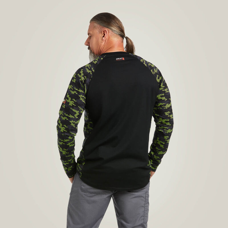 FR Baseball LS T-Shirt - Green Camo
