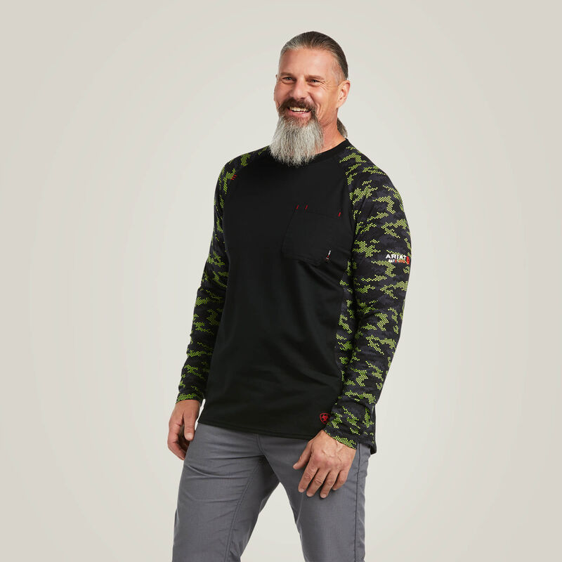 FR Baseball LS T-Shirt - Green Camo