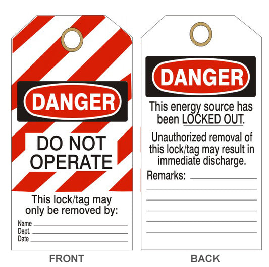 Lockout Tags Tagboard 25/pack