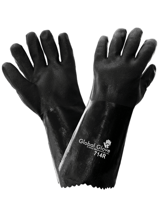 Double Dipped Black Chem Gloves 14 " - XL 1 pair