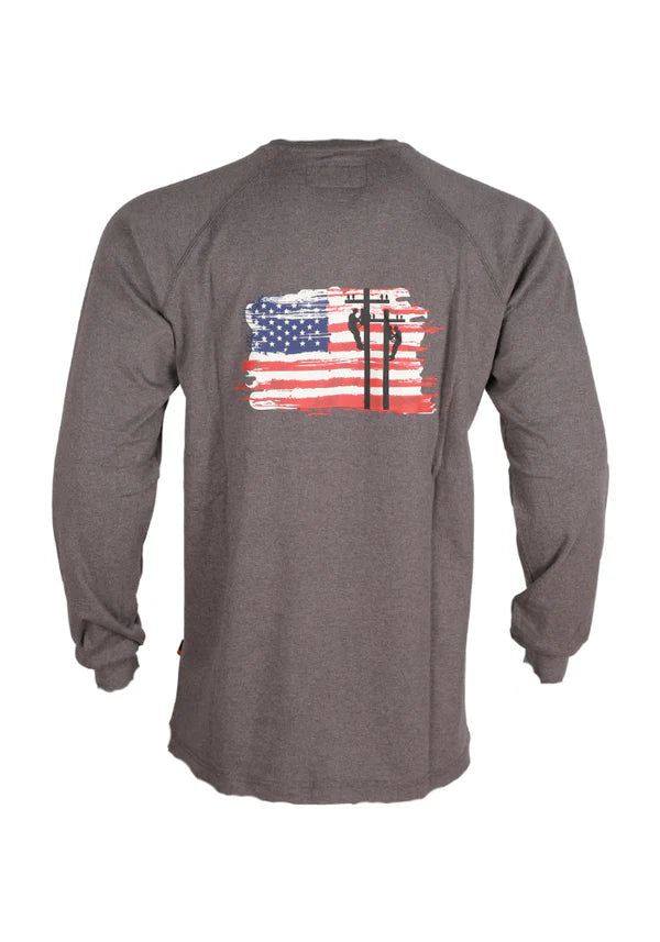 Forge Fr Men's Graphic Printed Ink Charcoal Grey Long Sleeve T-shirt