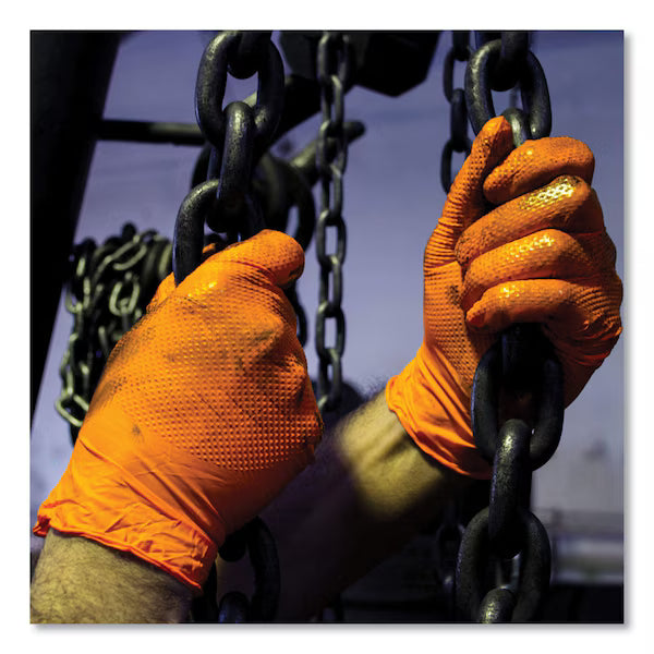 Gloveworks HD Orange Nitrile PF Ind Gloves - Box of 100