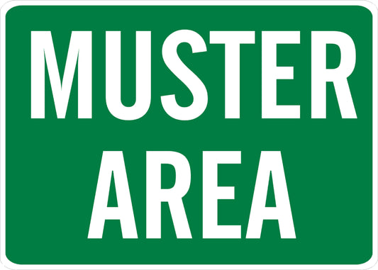 Muster Area sign aluminum 10x14