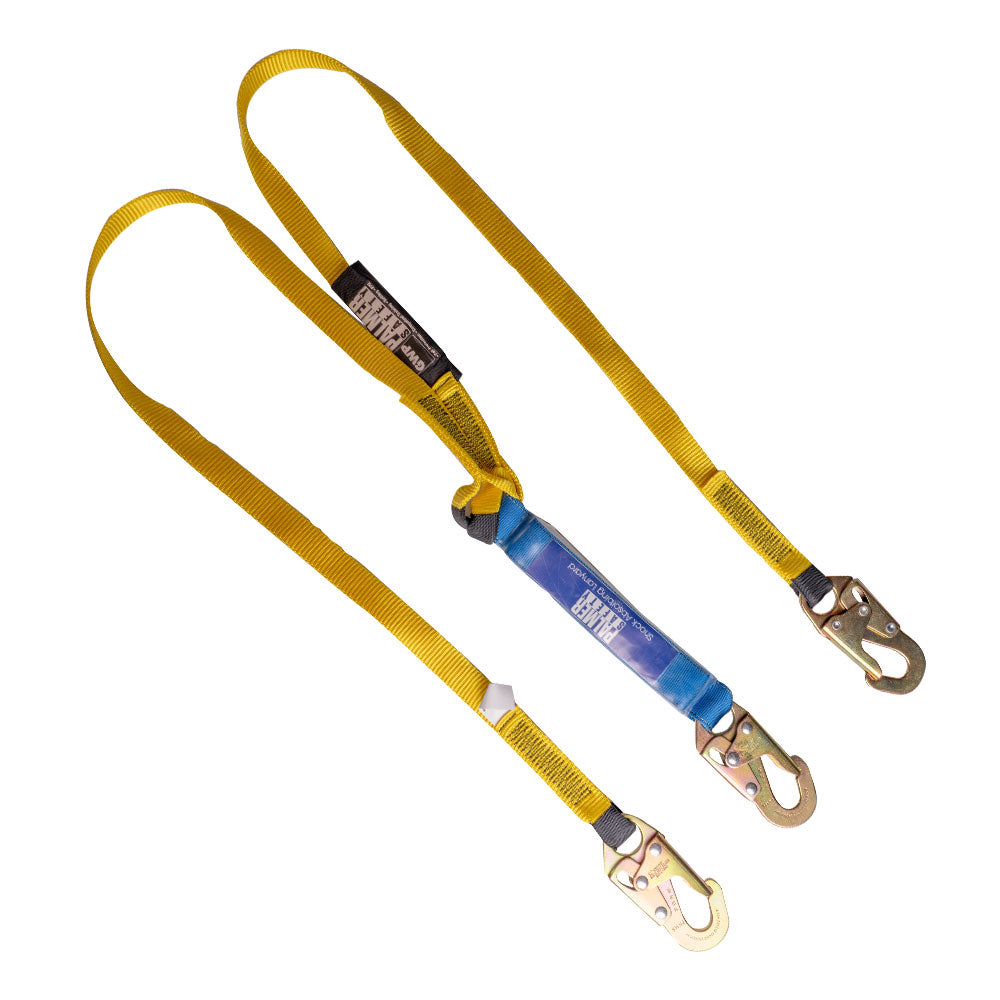 6ft Double Lanyard Blue Shock Absorber Steel Snap Hooks