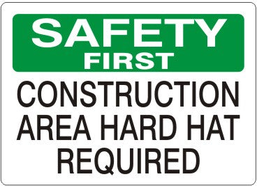 Construction Area Hard Hat Required sign aluminum 7x10