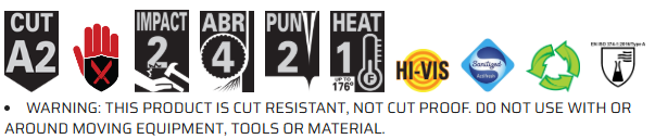 Ninja Alchemy Work Glove Impact 2 High Viz Orange