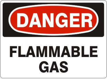 Flammable Gas Vinyl sticker 7x10
