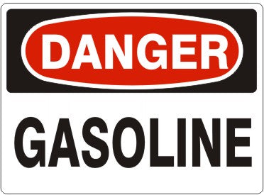 Gasoline - Danger sign aluminum 7x10