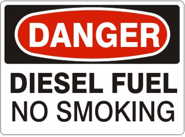 Diesel Fuel No Smoking vinyl sticker 7x10