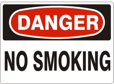 No Smoking - Danger sign aluminum 7x10