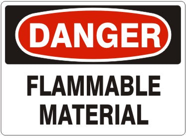Flammable Material aluminum sign 7x10