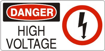 High Voltage - Danger (w/symbol) aluminum sign 7x17