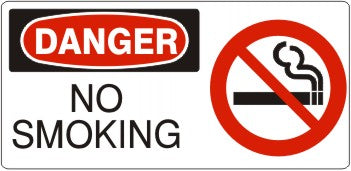 No Smoking (w/picture) vinyl sticker 7x17