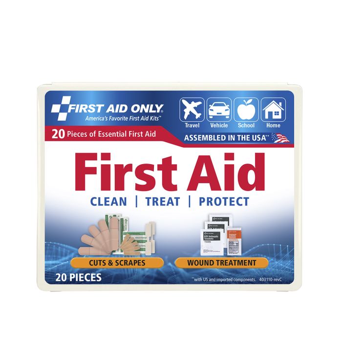 Travel First Aid Kit 21 Piece, Plastic Case