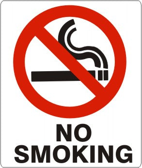 No Smoking (w/picture) Red/Blk/Wht 7"x10" vinyl