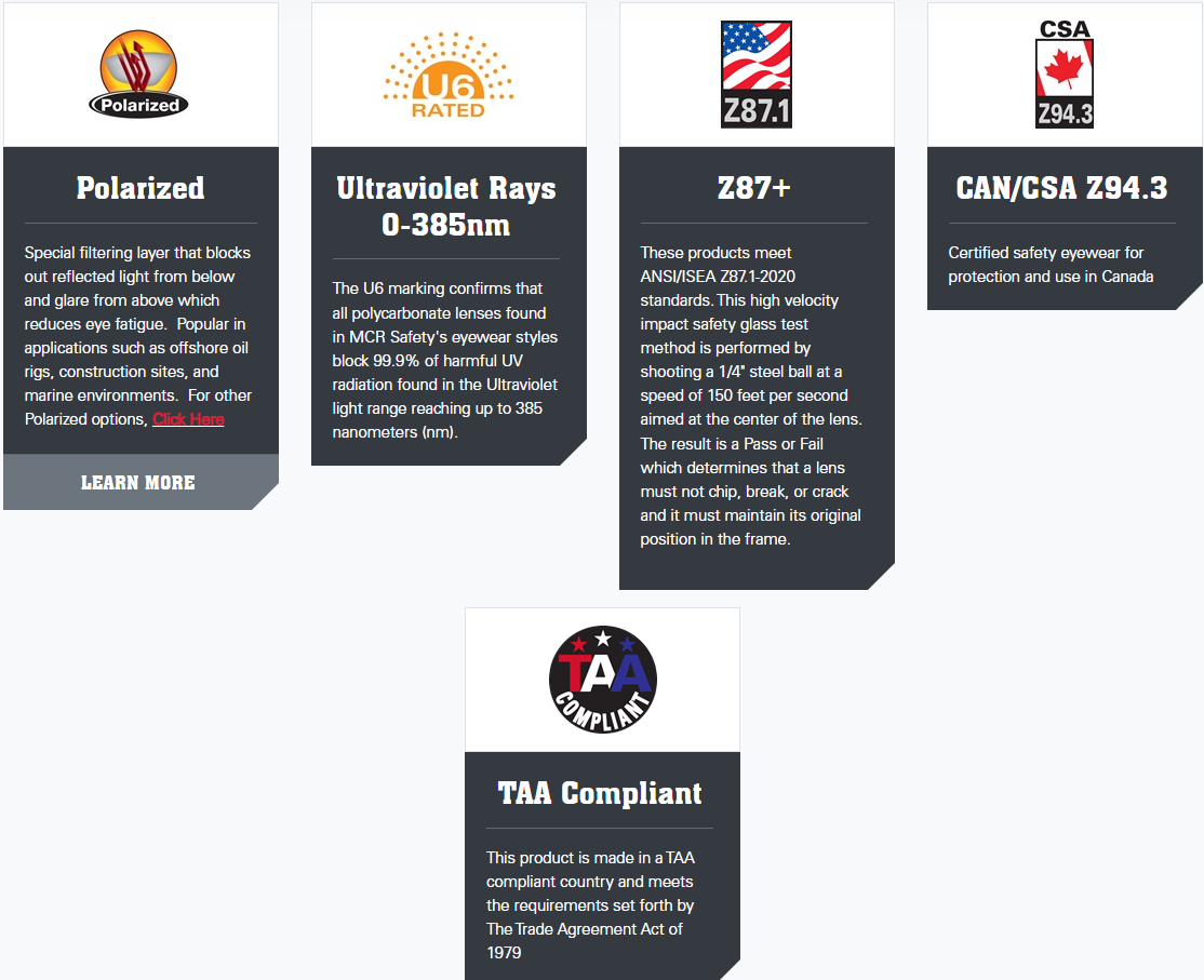 Hulk® HK4 Series Black Frame Safety Glasses Polarized Blue Diamond Mirror Lens MAX3® Scratch Resistant Coated