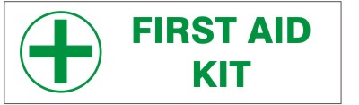 First Aid Kit W/cross  - 2" x 9" Sticker