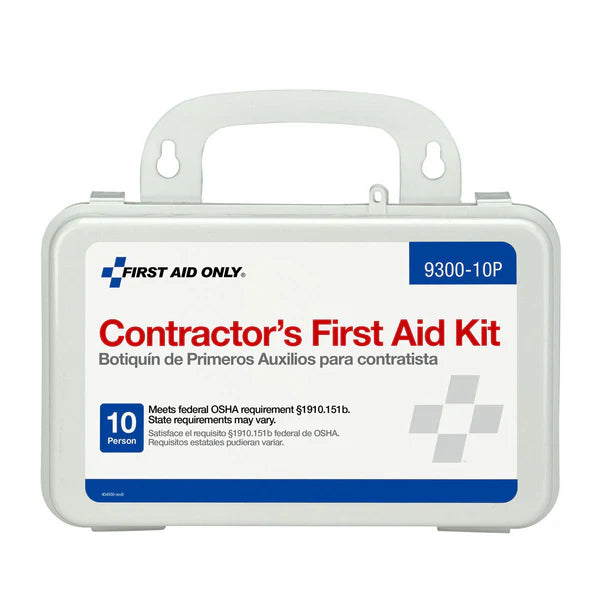 10 Person Contractor First Aid Kit, Plastic Case