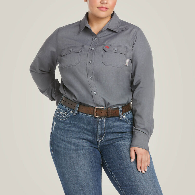 FR Women's Featherlight LS Workshirt - Gunmetal