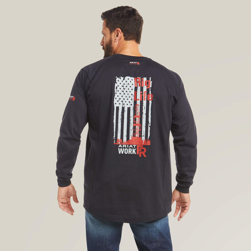 FR Air Rig Life Graphic LS T-Shirt - Black
