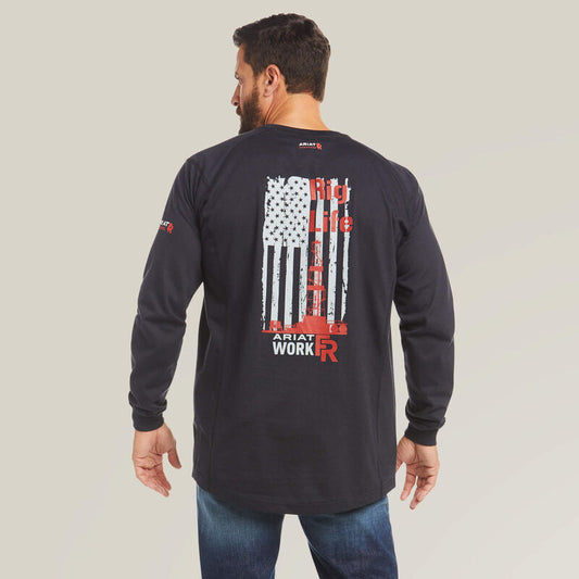 FR Air Rig Life Graphic LS T-Shirt - Black