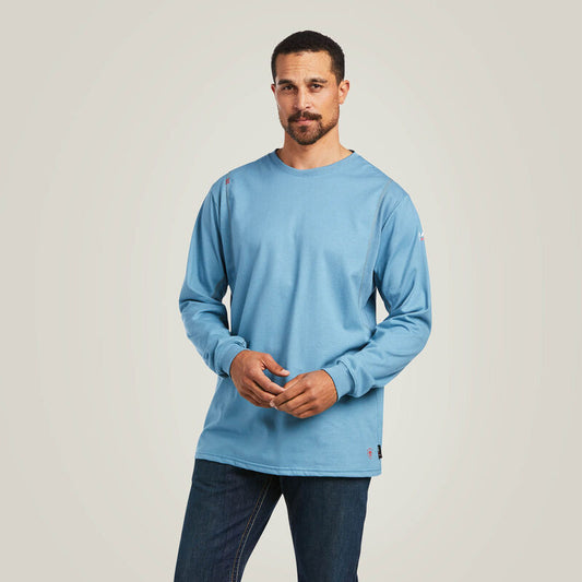 FR AC Crew LS T-shirt - Steel Blue
