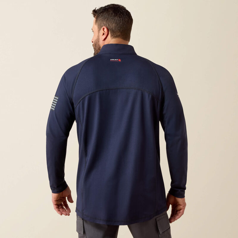 MNS FR Combat Stretch Patriot 1/4 Zip Work Shirt - Navy