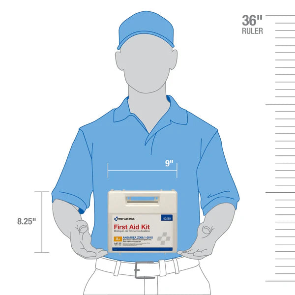 25 Person Bulk Plastic First Aid Kit, ANSI A+, Type I & II, ANSI 2015 Compliant