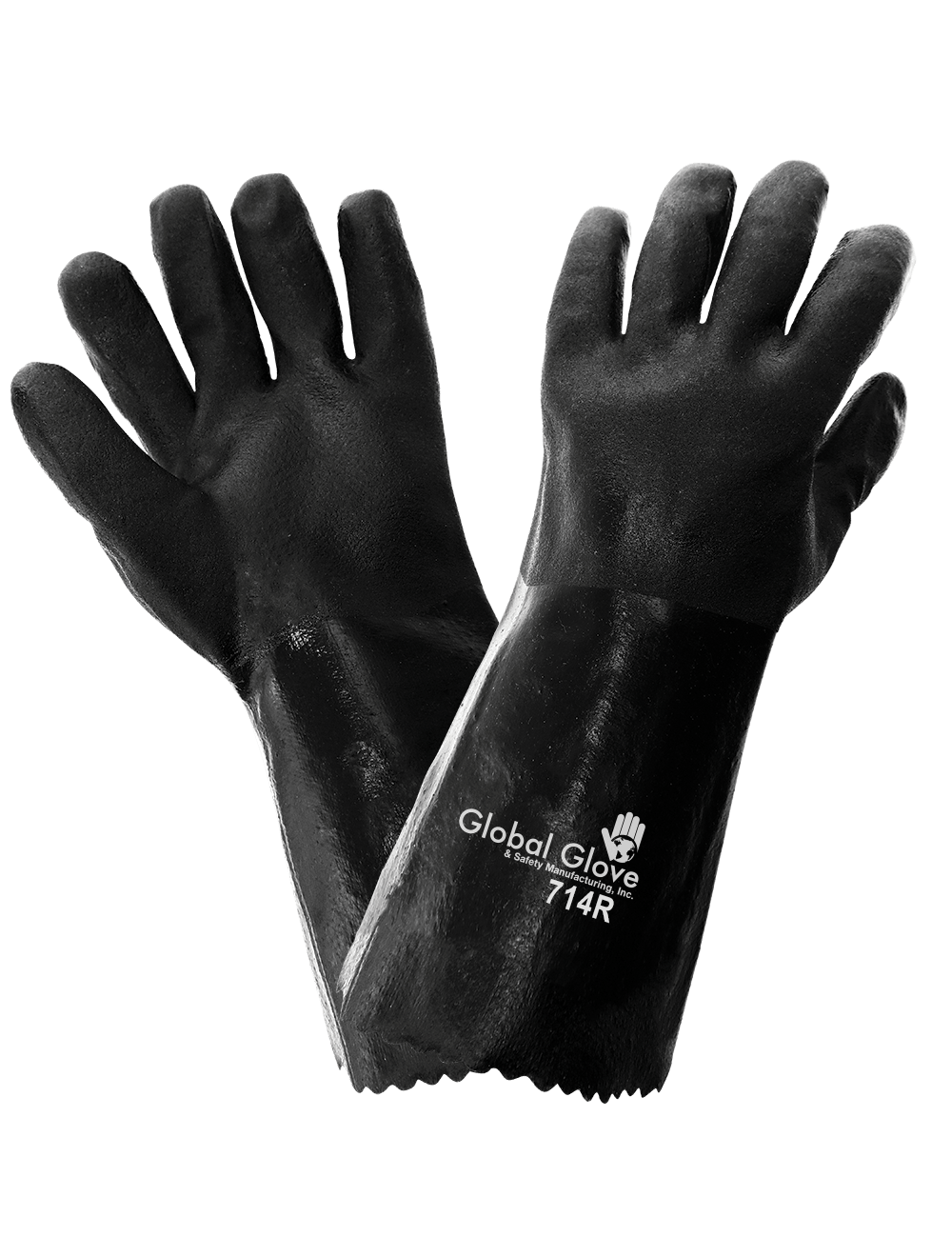 Double Dipped Black Chem Gloves 14" - 1 pair