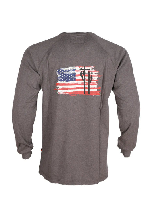Forge Fr Men's Graphic Printed Ink Charcoal Grey Long Sleeve T-shirt