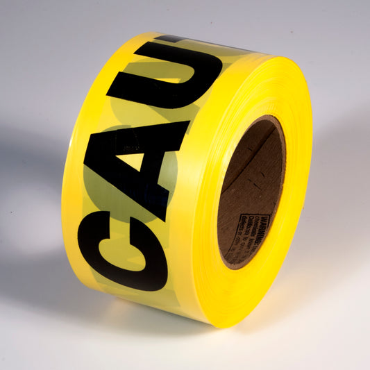 Barricade Tape "Caution" 2mil Yellow 3" X1000' Plastic