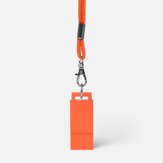 11dB Hi Vis Emergency Pealess Rescue Whistle w/ Lanyard