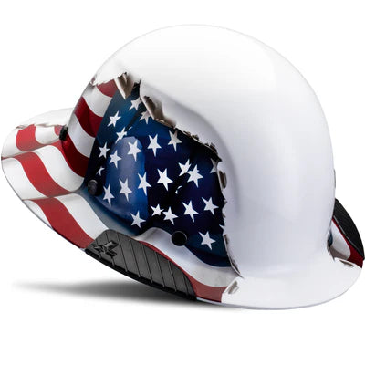 DAX Fiber Resin Full Brim Hard Hat (American Flag)