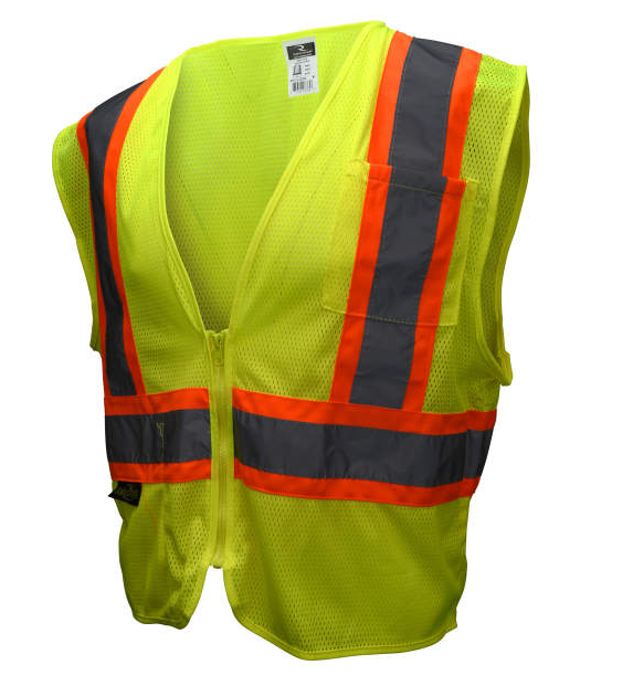 Hi-vis Mesh Vest Type R Class 2 Two-tone Green Silver