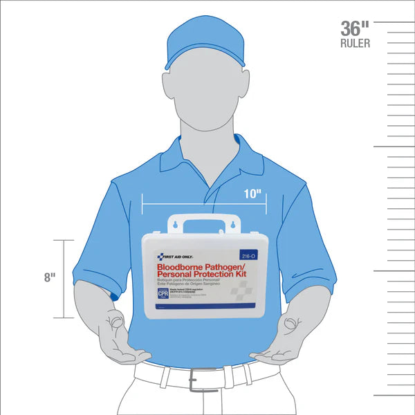 Bloodborne Pathogen (BBP) Spill Clean Up Kit & Personal Protection with CPR Pack, Plastic Case